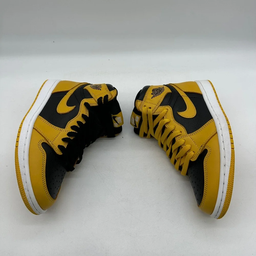 Nike 555088-701 Mens Size 7 Air Jordan 1 Retro High OG Pollen Black Yellow Shoes
